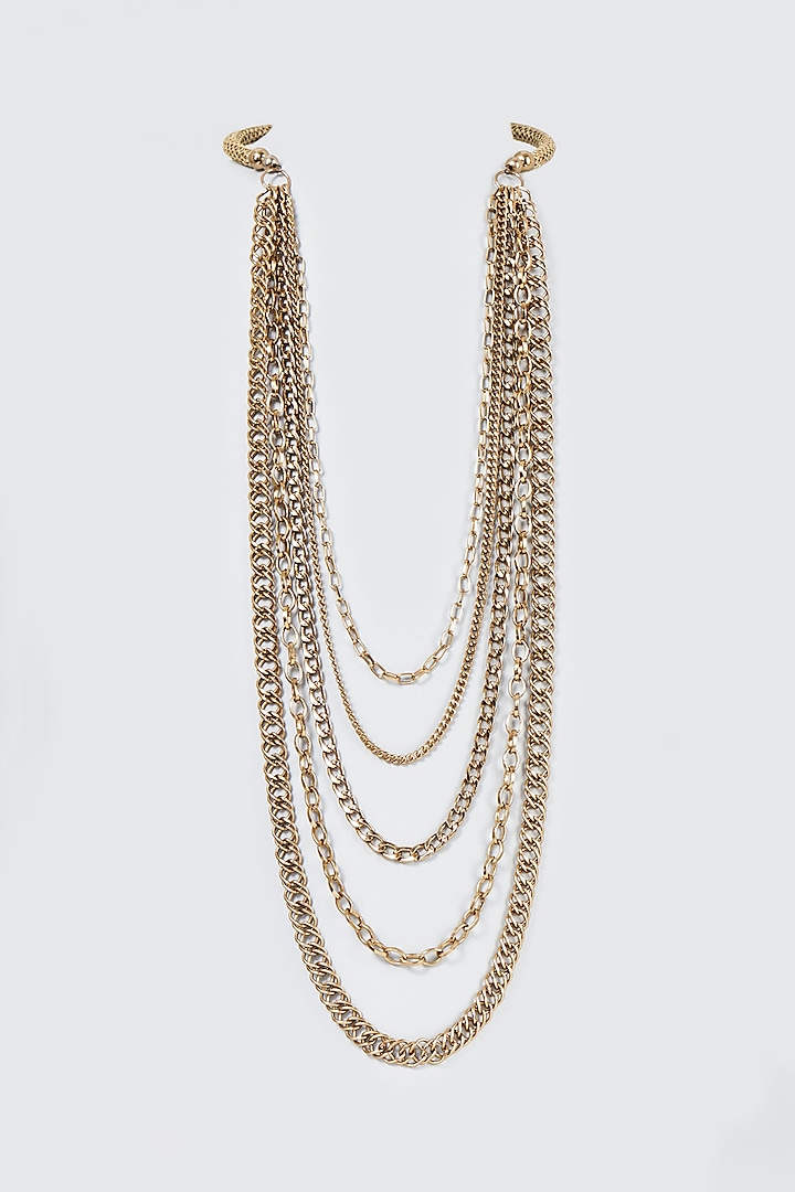 Gold Finish Chain Ring Necklace by CVH Jewellery