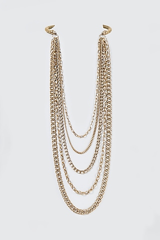 Gold Finish Chain Ring Necklace by CVH Jewellery
