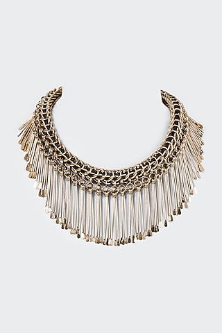 Gold Finish Stick Choker Necklace by CVH Jewellery
