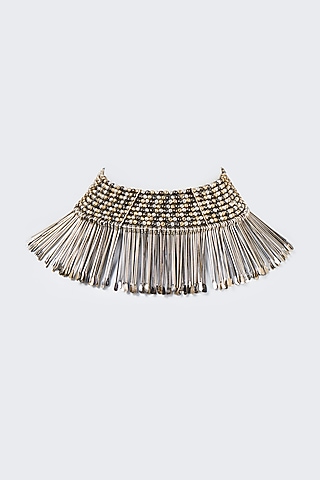 Gun Metal Finish Stick Choker Necklace by CVH Jewellery