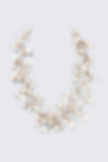 Gold Finish Pearl Zig Zag Necklace by CVH Jewellery