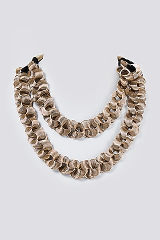 Gold Finish Curl Spring Necklace by CVH Jewellery