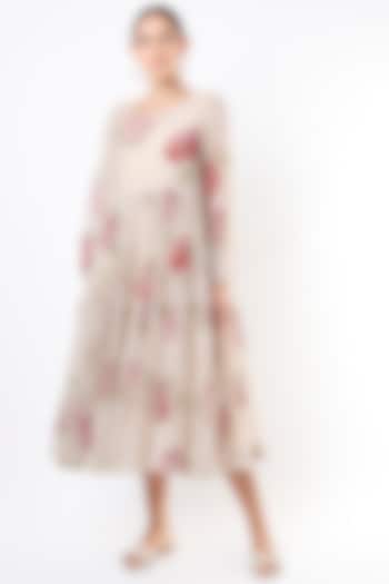 Blush Pink Dress In Chanderi Silk & Cotton by Vineet Rahul