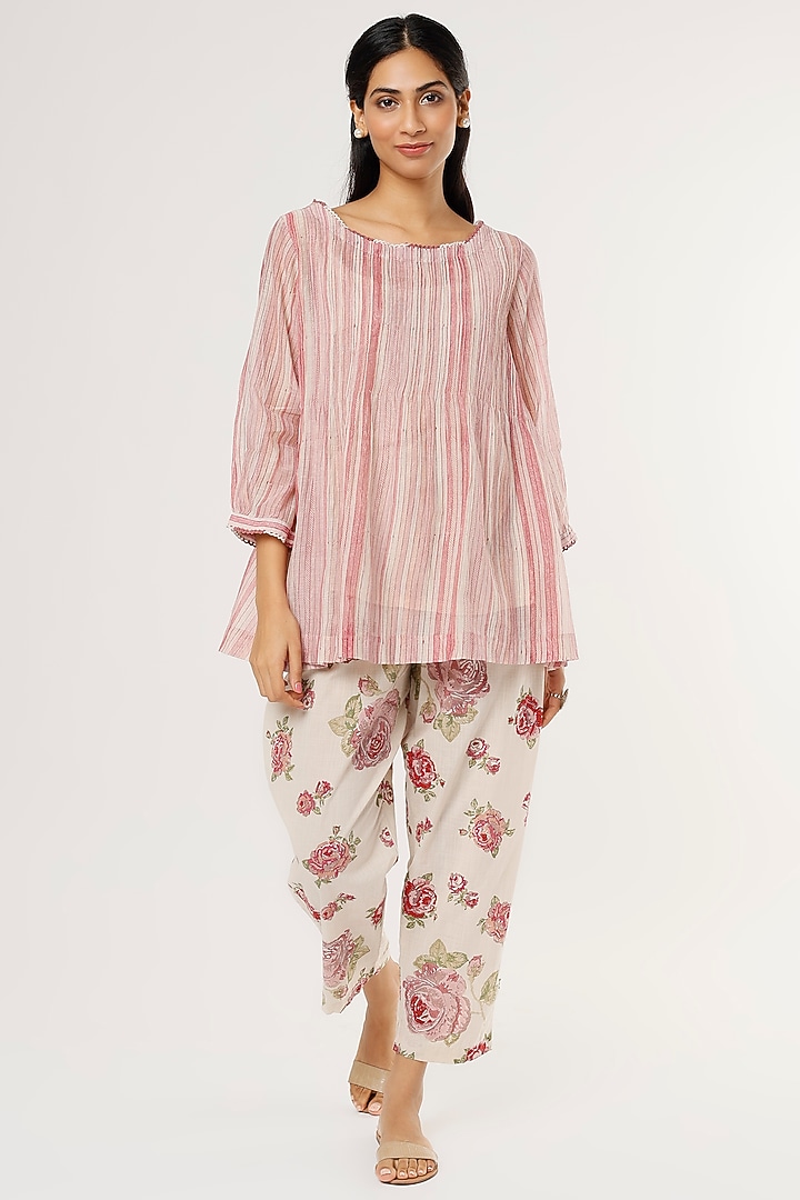 Blush Pink Chanderi Tunic by Vineet Rahul at Pernia's Pop Up Shop