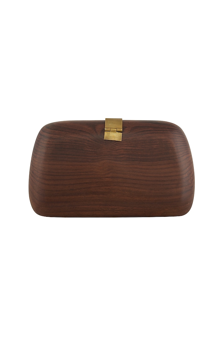 Brown Hand Painted & Embroidered Clutch by Crazy Palette at Pernia's Pop Up Shop