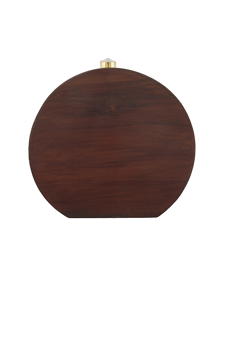 Brown Lock-Key Embroidered Clutch by Crazy Palette at Pernia's Pop Up Shop