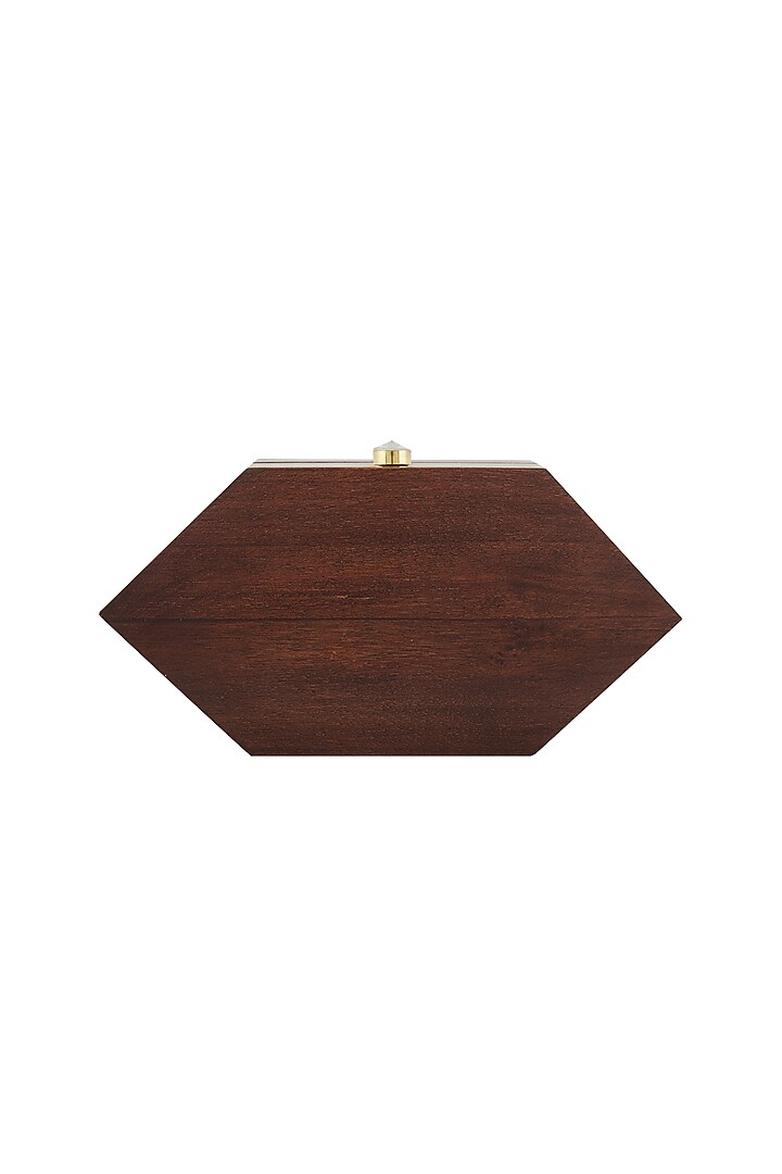 Brown Lion Embroidered & Painted Clutch by Crazy Palette at Pernia's Pop Up Shop