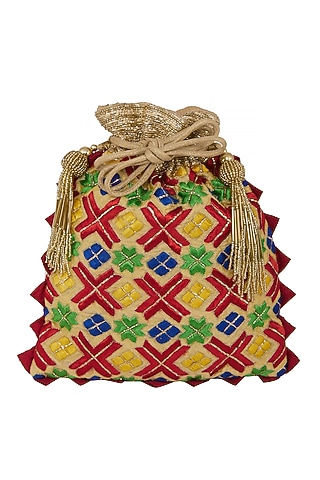 Gold Zardosi Embroidered Bag by Crazy Palette