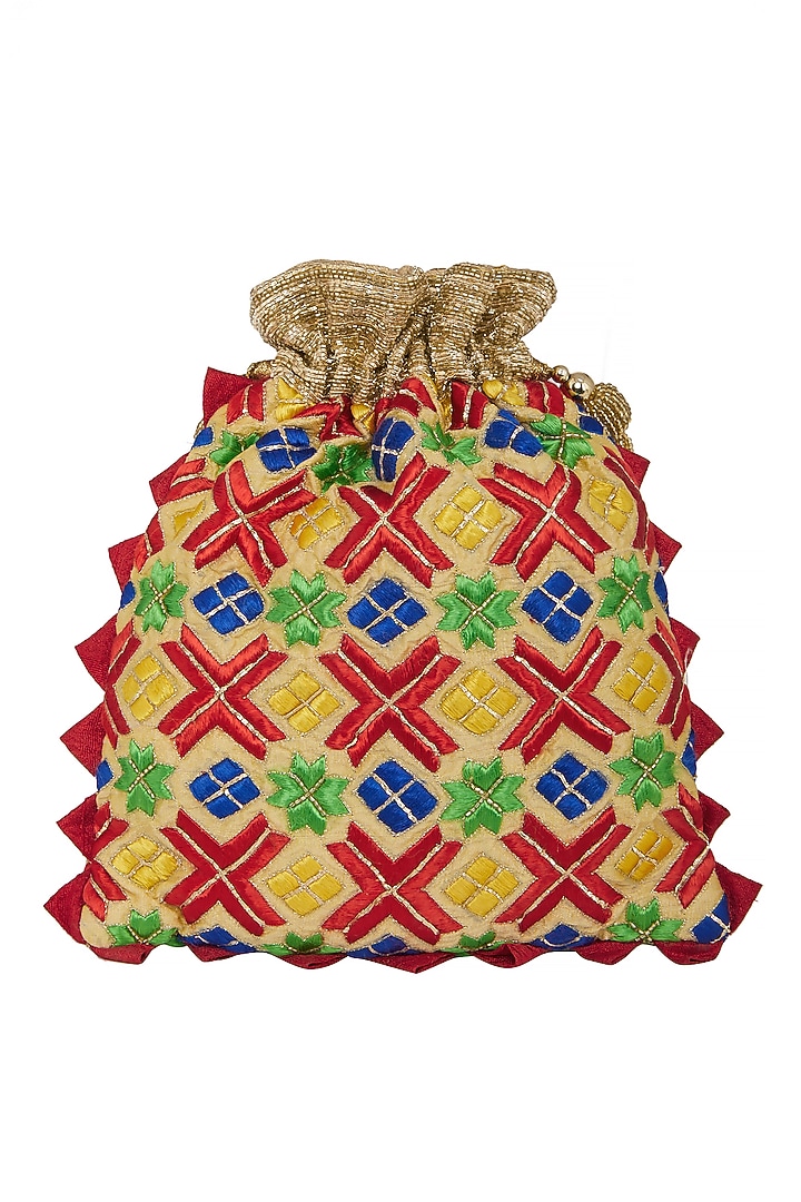 Gold Zardosi Embroidered Bag by Crazy Palette at Pernia's Pop Up Shop