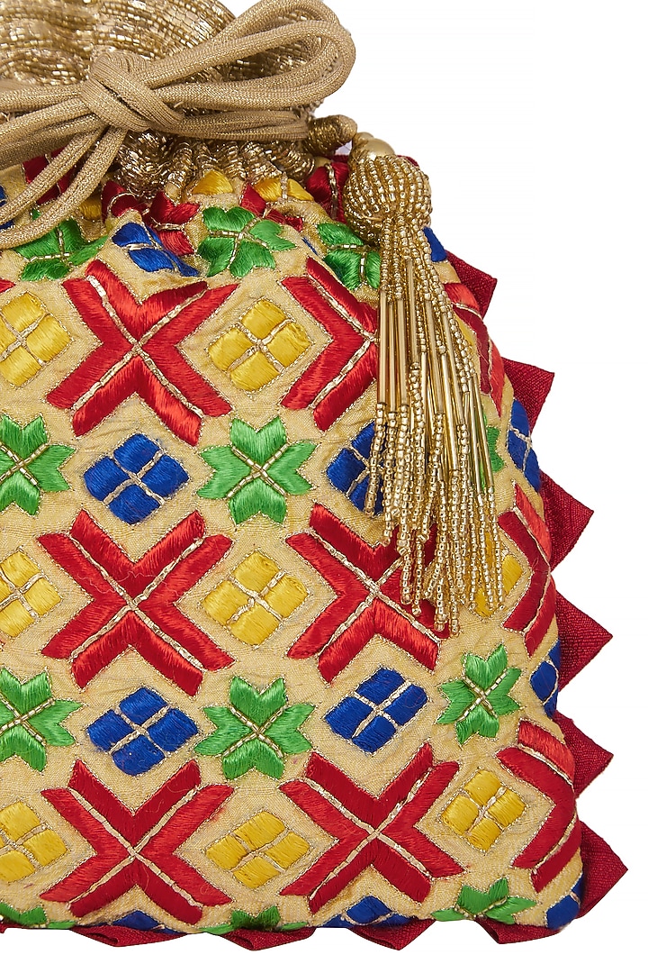 Gold Zardosi Embroidered Bag by Crazy Palette at Pernia's Pop Up Shop