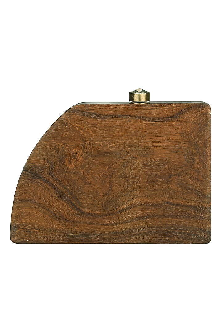 Crazy Palette presents Brown Wooden Fan Clutch available only at Pernia's Pop Up Shop.
