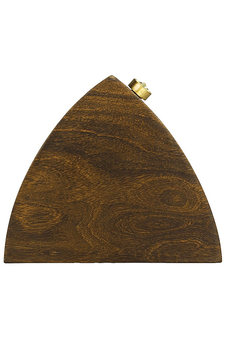 Crazy Palette presents Brown Wooden Mosaic Triangle clutch available only at Pernia's Pop Up Shop.