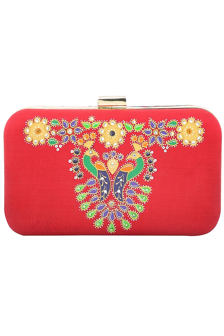 Red Royal Brooch Clutch by Crazy Palette