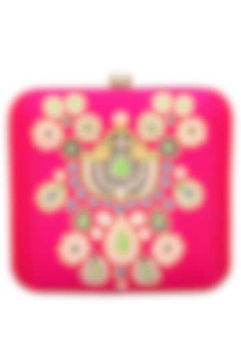 Pink Floral Necklace Clutch by Crazy Palette