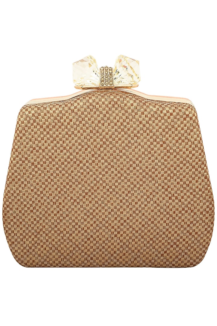 Peach maharaja motif clutch available only at Pernia's Pop Up Shop.