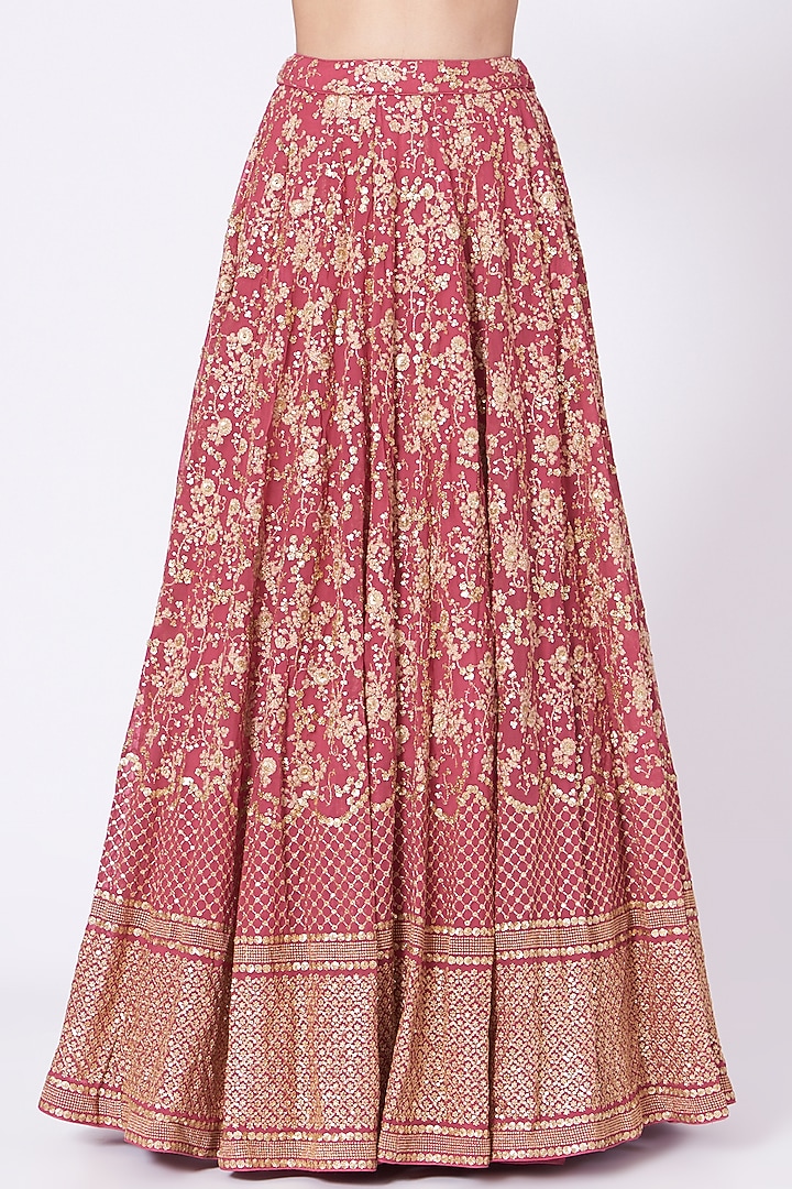 Red Embroidered Wedding Lehenga Set by Dabka Dori at Pernia's Pop Up Shop