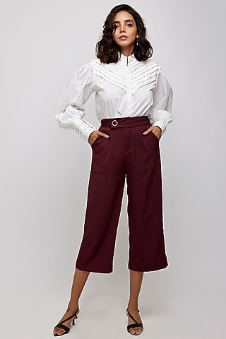 White Shirt With Hand Embroidery by Daisy Days