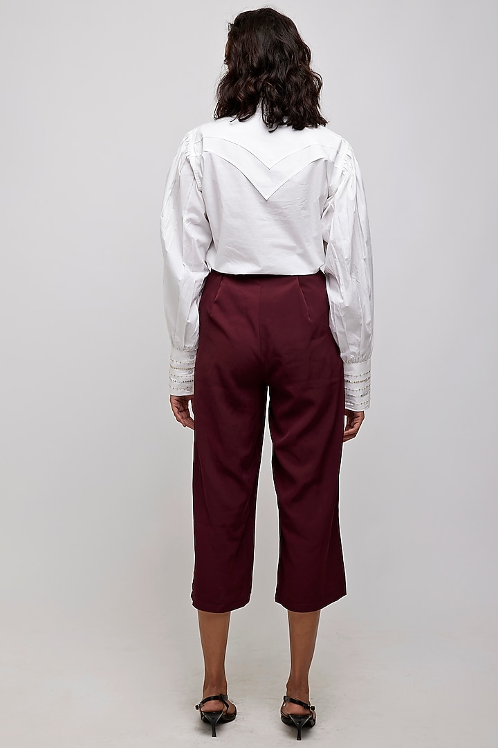 White Shirt With Hand Embroidery by Daisy Days at Pernia's Pop Up Shop