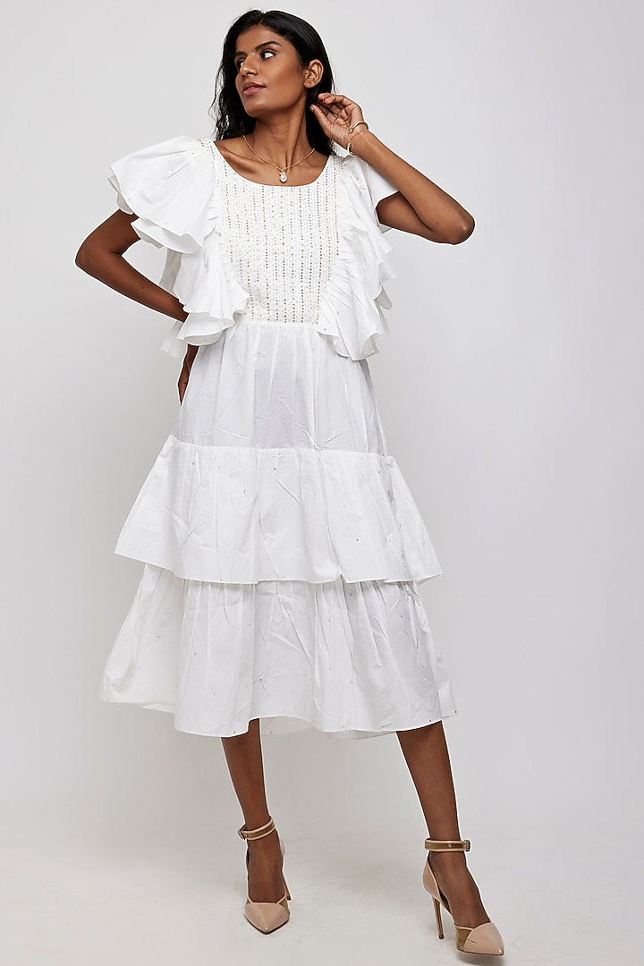 White A-Line Tiered Summer Dress by Daisy Days at Pernia's Pop Up Shop