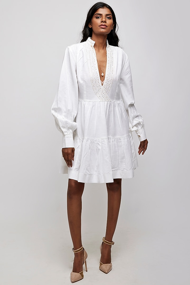 White Embellished Summer Dress by Daisy Days at Pernia's Pop Up Shop