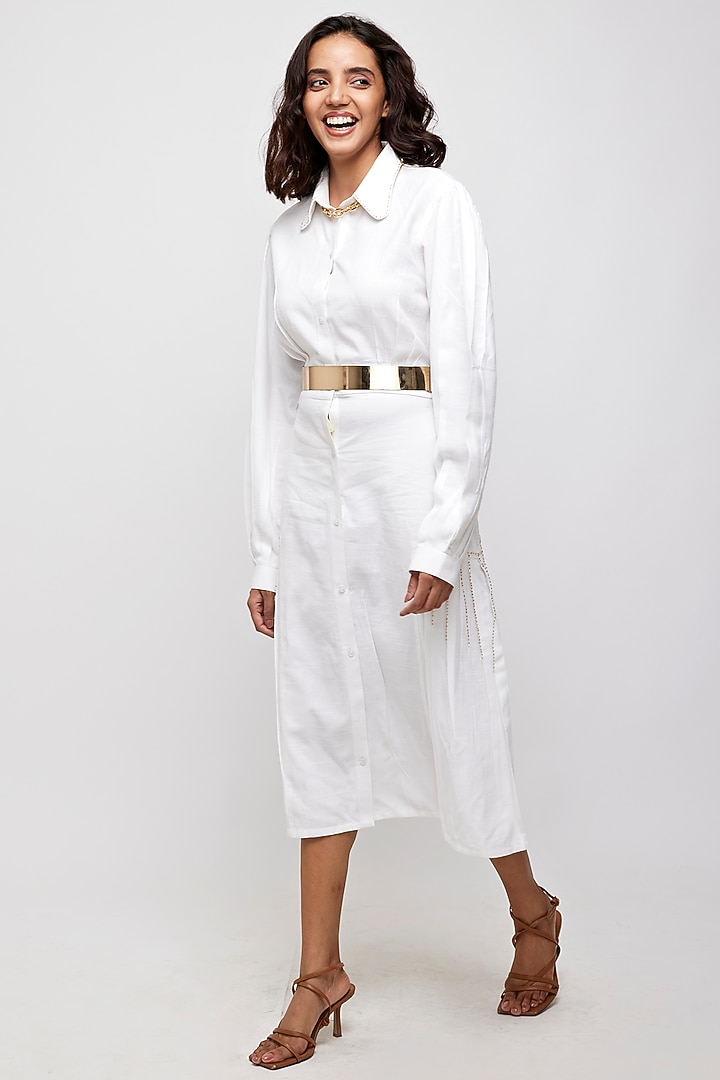 White Shirt Midi Summer Dress by Daisy Days at Pernia's Pop Up Shop