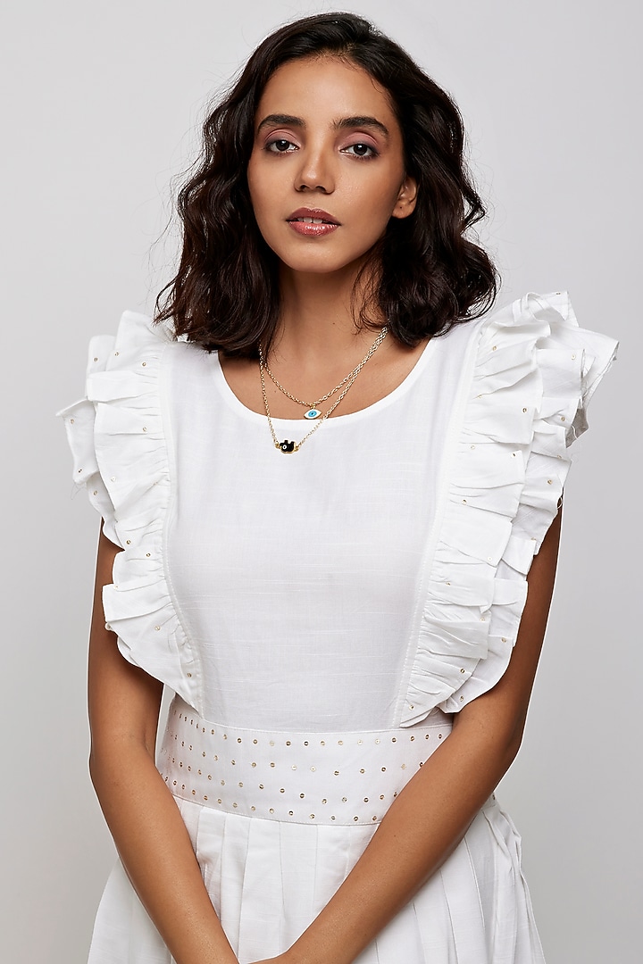 White Ruffled Summer Dress by Daisy Days at Pernia's Pop Up Shop