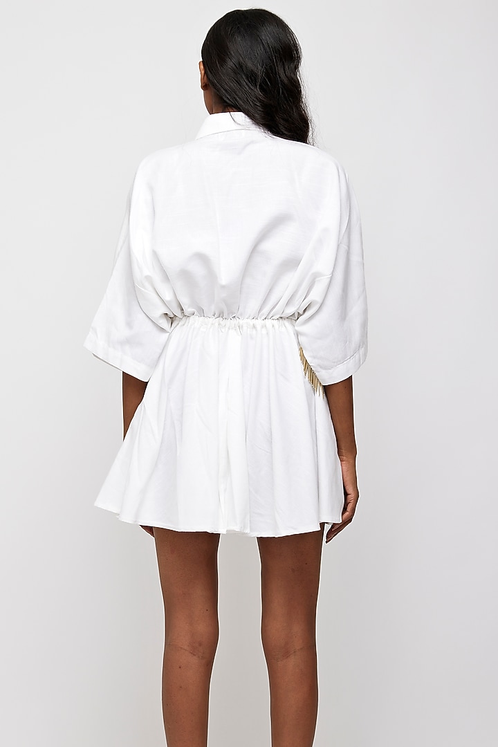 White Cotton Modal Summer Shirt Dress by Daisy Days at Pernia's Pop Up Shop