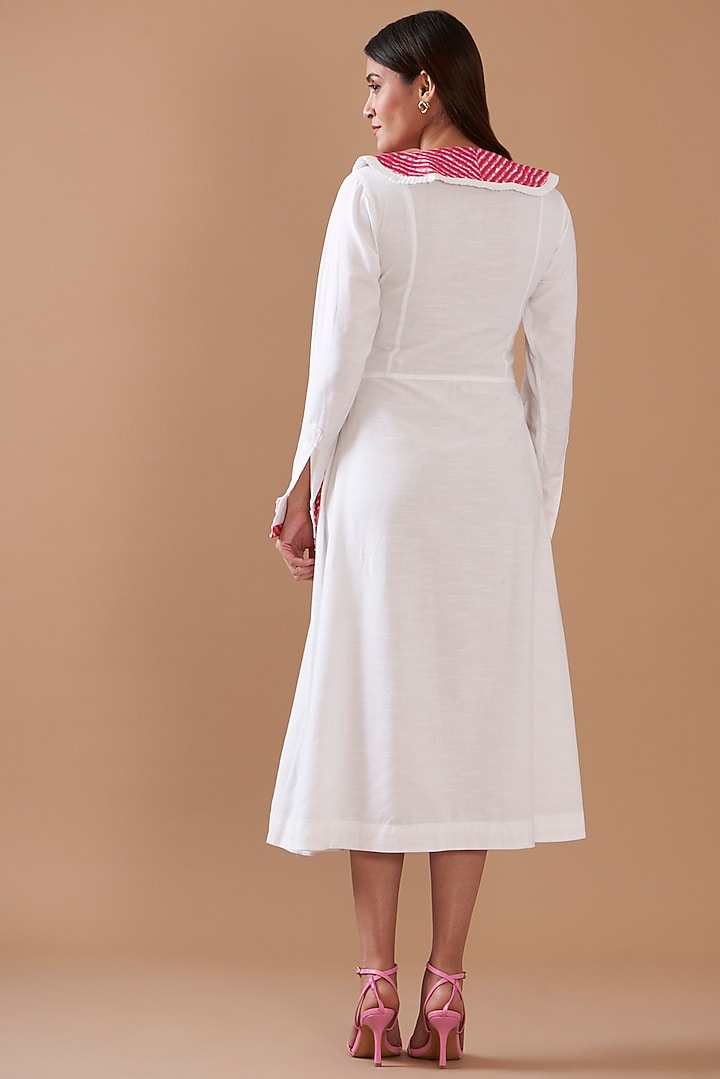White Cotton Viscose Midi Summer Dress by Daisy Days at Pernia's Pop Up Shop