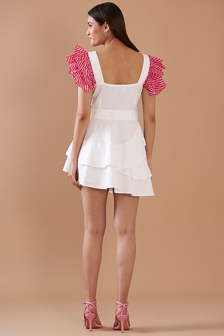 White Cotton Viscose Mini Summer Dress by Daisy Days at Pernia's Pop Up Shop