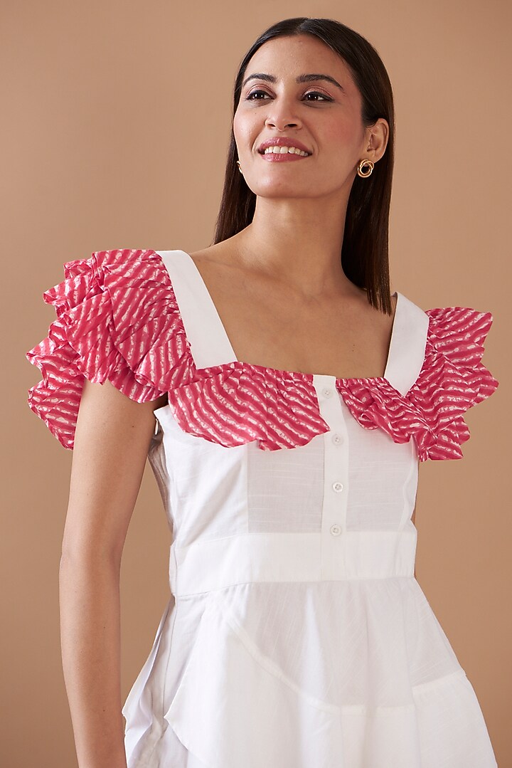 White Cotton Viscose Mini Summer Dress by Daisy Days at Pernia's Pop Up Shop