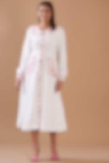 White Cotton Viscose Mini Dress  by Daisy Days