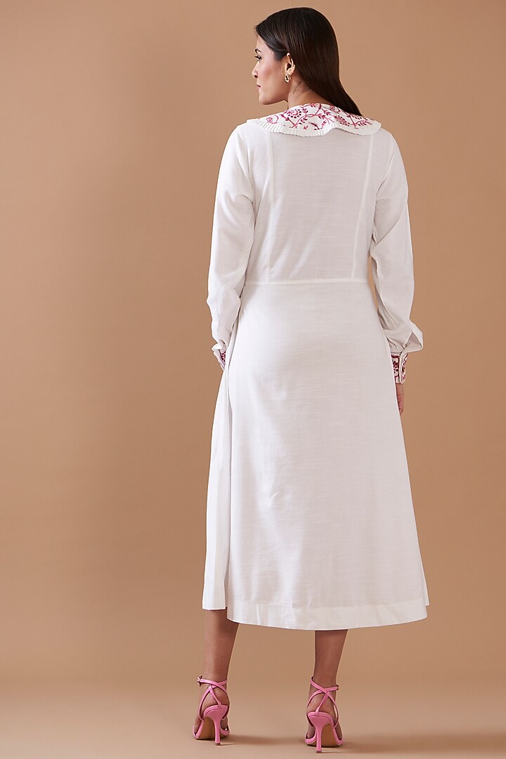 White Cotton Viscose Mini Summer Dress  by Daisy Days at Pernia's Pop Up Shop