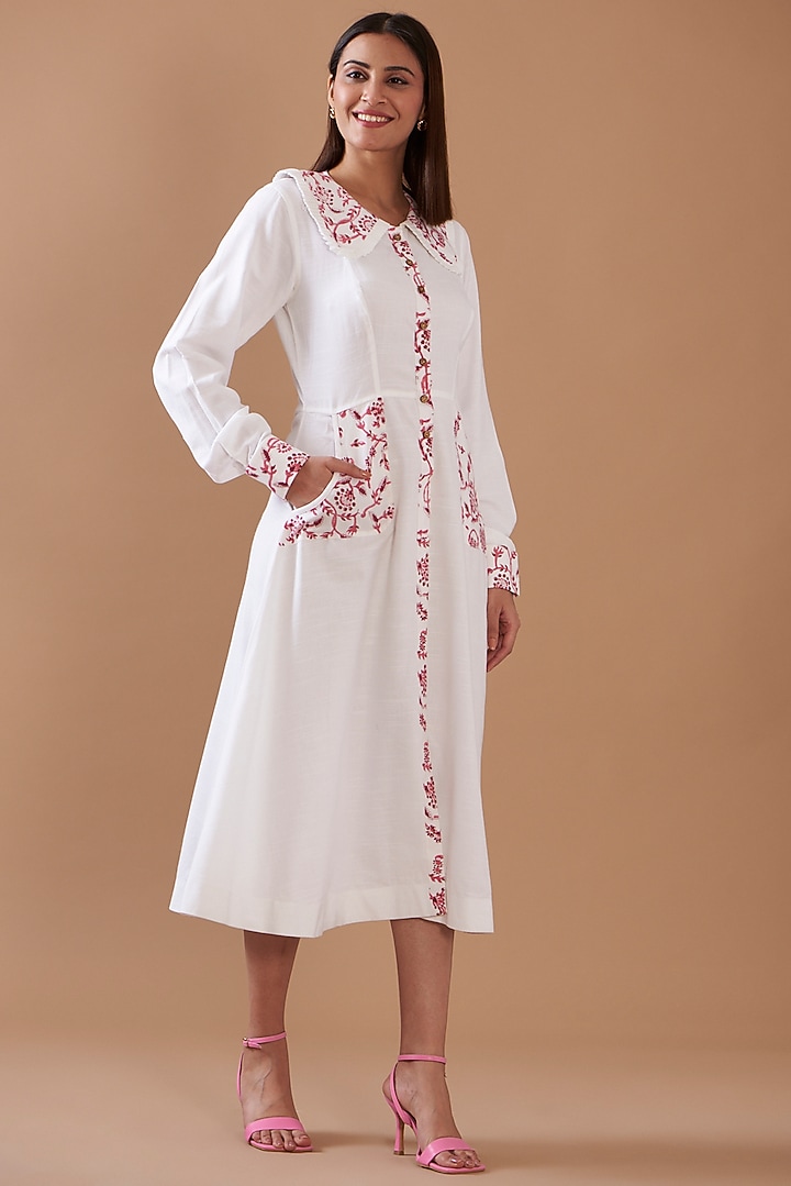 White Cotton Viscose Mini Summer Dress  by Daisy Days at Pernia's Pop Up Shop