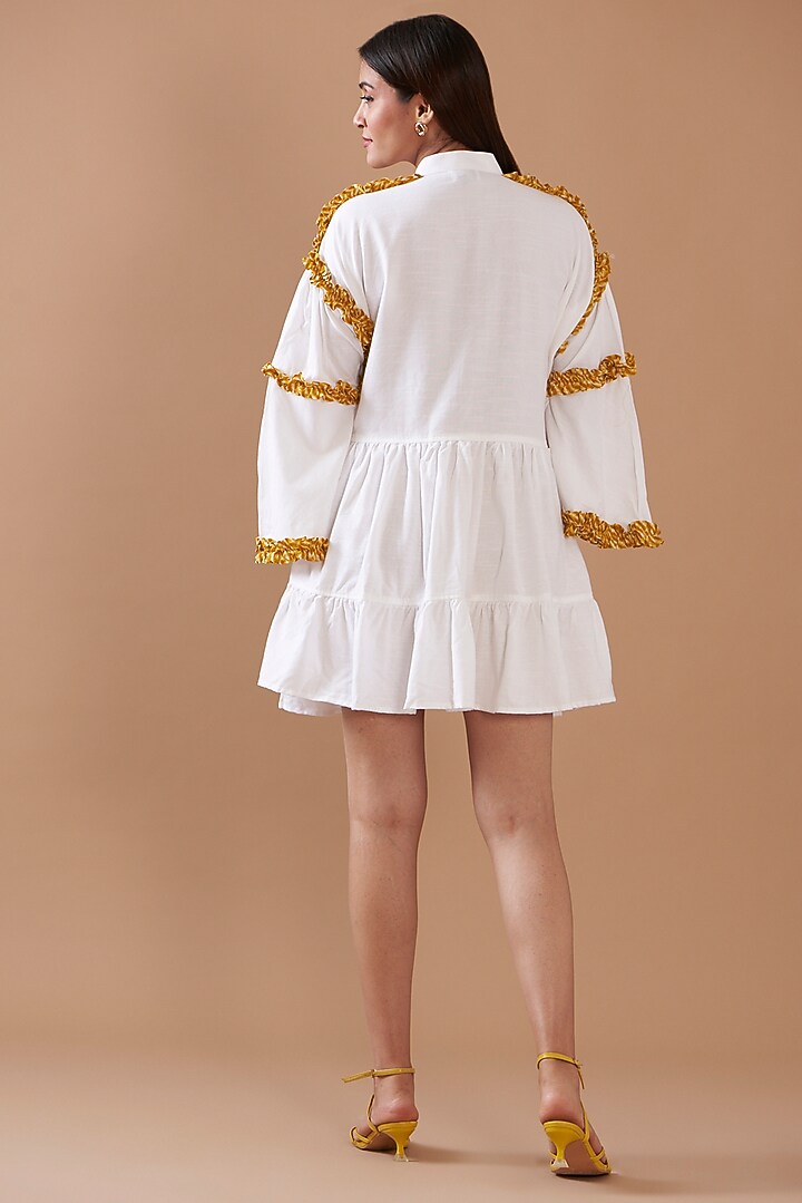 White Cotton Viscose Oversized Mini Summer Dress by Daisy Days at Pernia's Pop Up Shop