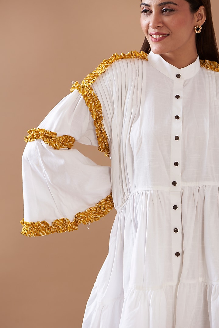 White Cotton Viscose Oversized Mini Summer Dress by Daisy Days at Pernia's Pop Up Shop