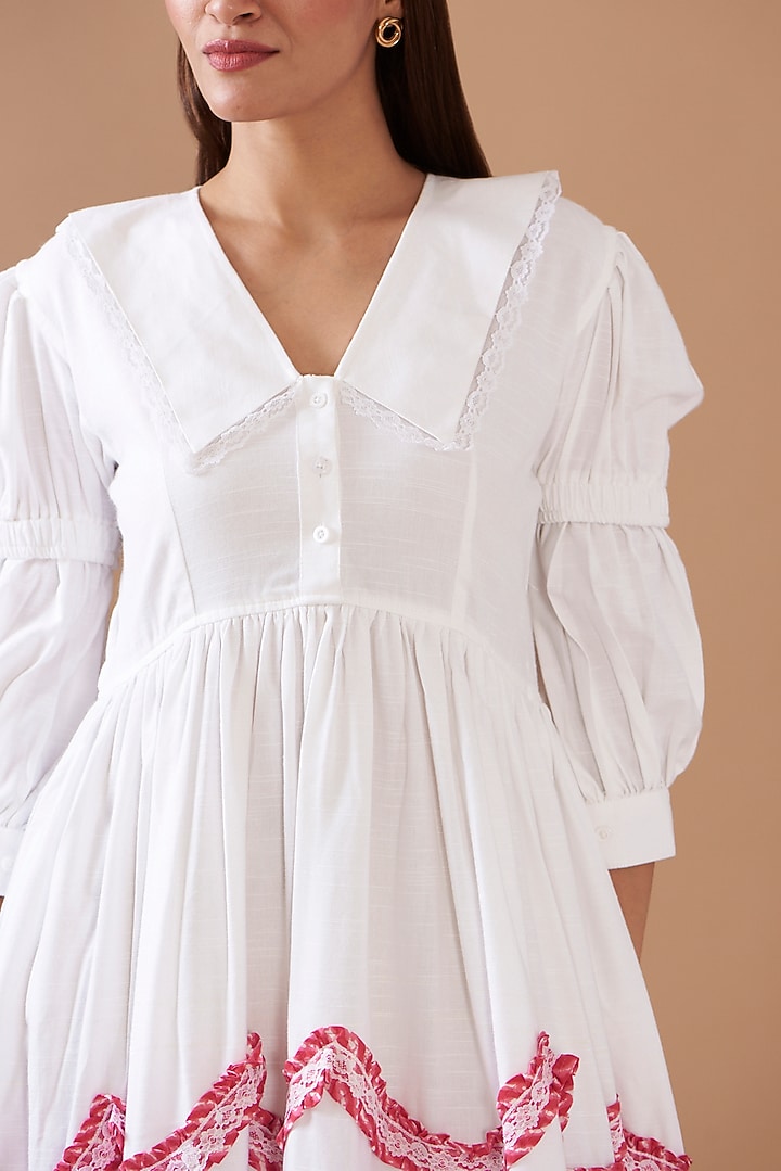 White Cotton Viscose Midi Summer Dress by Daisy Days at Pernia's Pop Up Shop