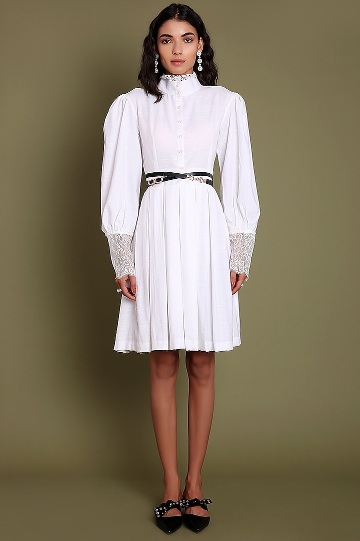 White Fit & Flared Dress by Daisy Days at Pernia's Pop Up Shop