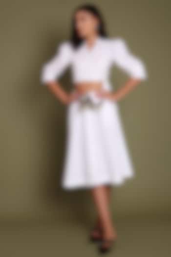 White Skirt Set With Overlapped Belt by Daisy Days at Pernia's Pop Up Shop