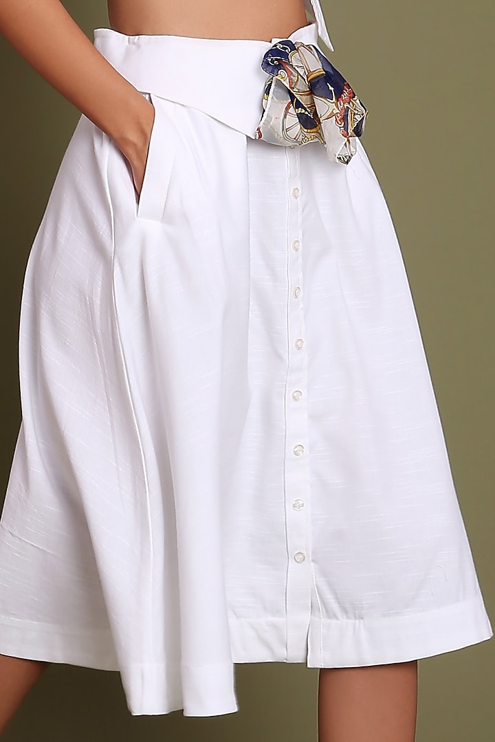 White Skirt Set With Overlapped Belt by Daisy Days at Pernia's Pop Up Shop