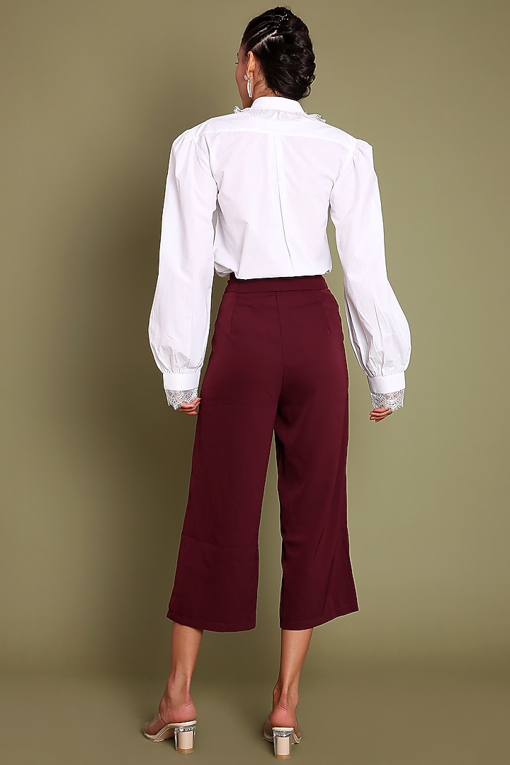 White Pure Cotton Shirt With Lace by Daisy Days at Pernia's Pop Up Shop