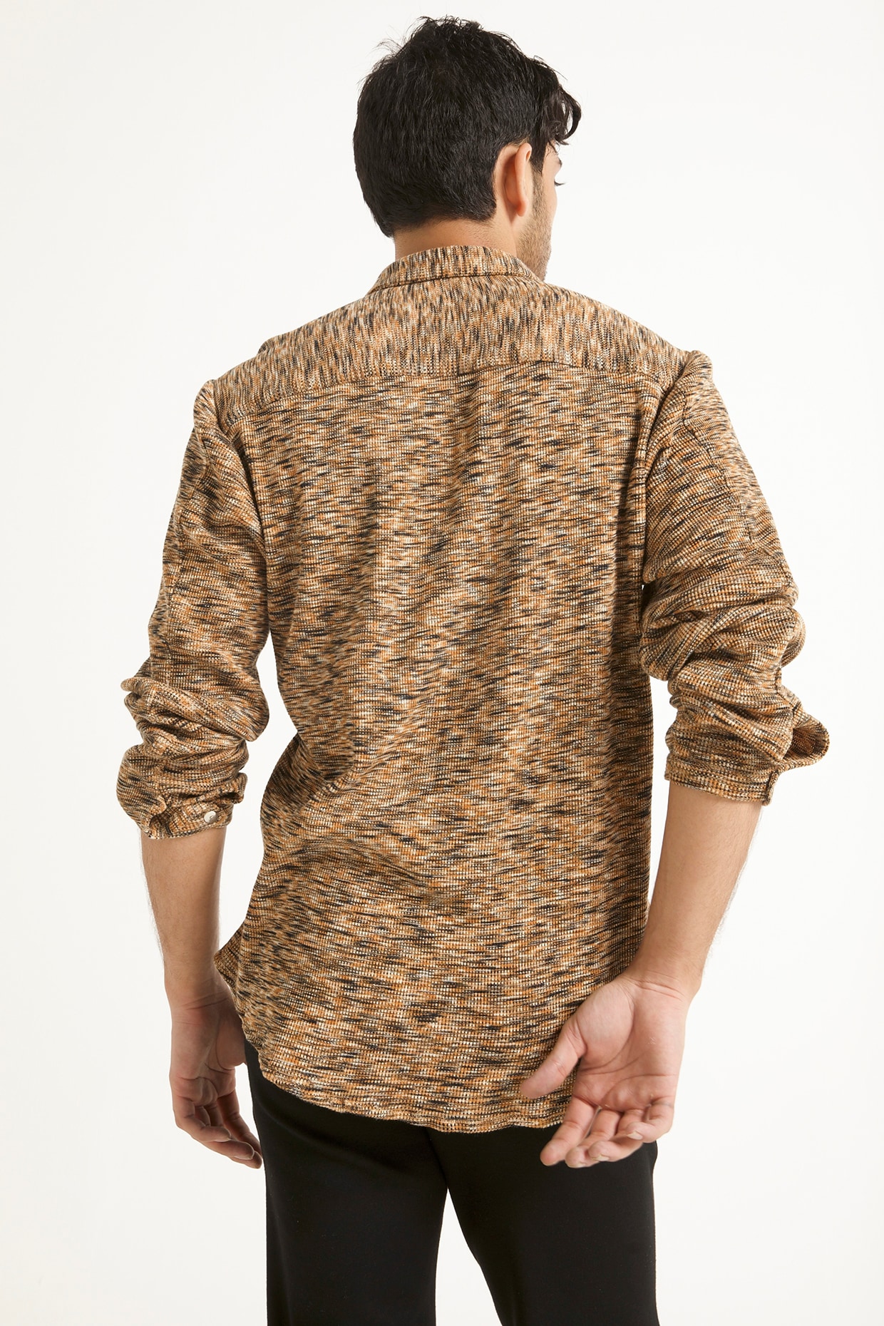 Brown Waffle-Knit Shirt Design by Dash 