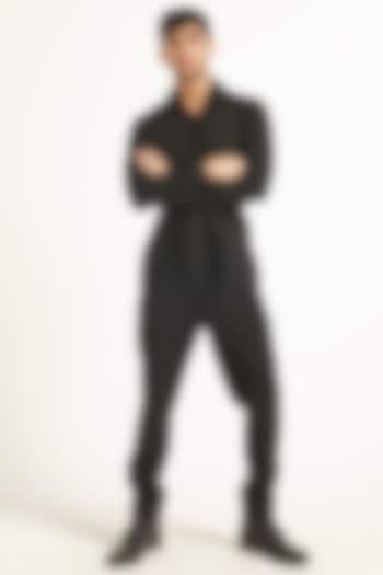 Black Suiting Jumpsuit by Dash and Dot Men