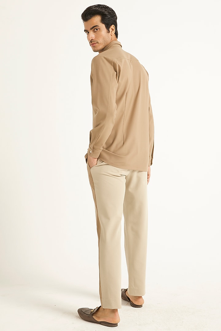 Beige & Khaki Suiting Pant Set by Dash and Dot Men at Pernia's Pop Up Shop