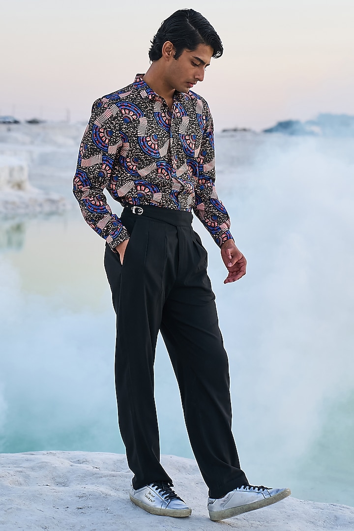 Multi-Coloured Tencel Printed Shirt by Dash and Dot Men