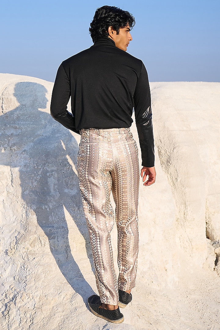 Black Cotton & Polyester Turtleneck T-Shirt by Dash and Dot Men at Pernia's Pop Up Shop