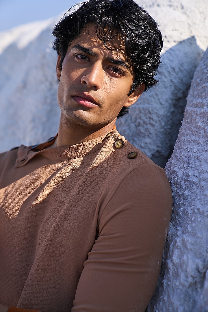 Camel Crepe T-Shirt by Dash and Dot Men at Pernia's Pop Up Shop