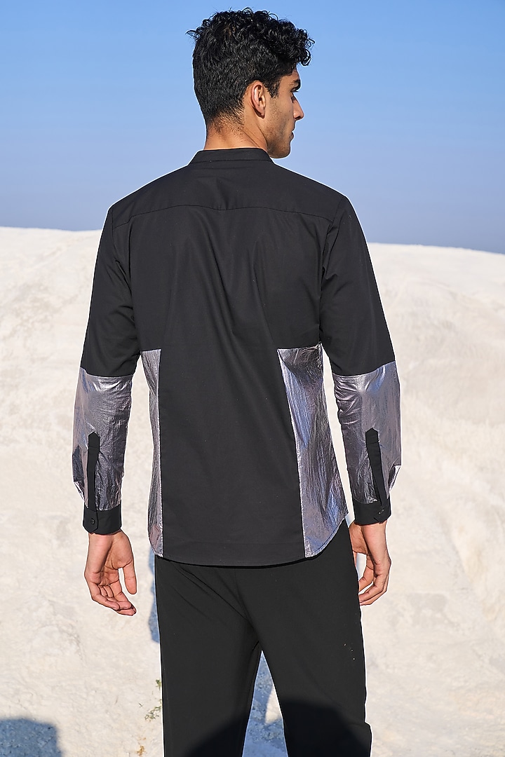 Black Cotton Printed Summer Shirt by Dash and Dot Men at Pernia's Pop Up Shop