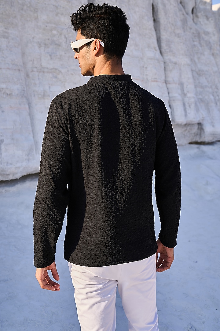 Black Crushed T-Shirt by Dash and Dot Men at Pernia's Pop Up Shop