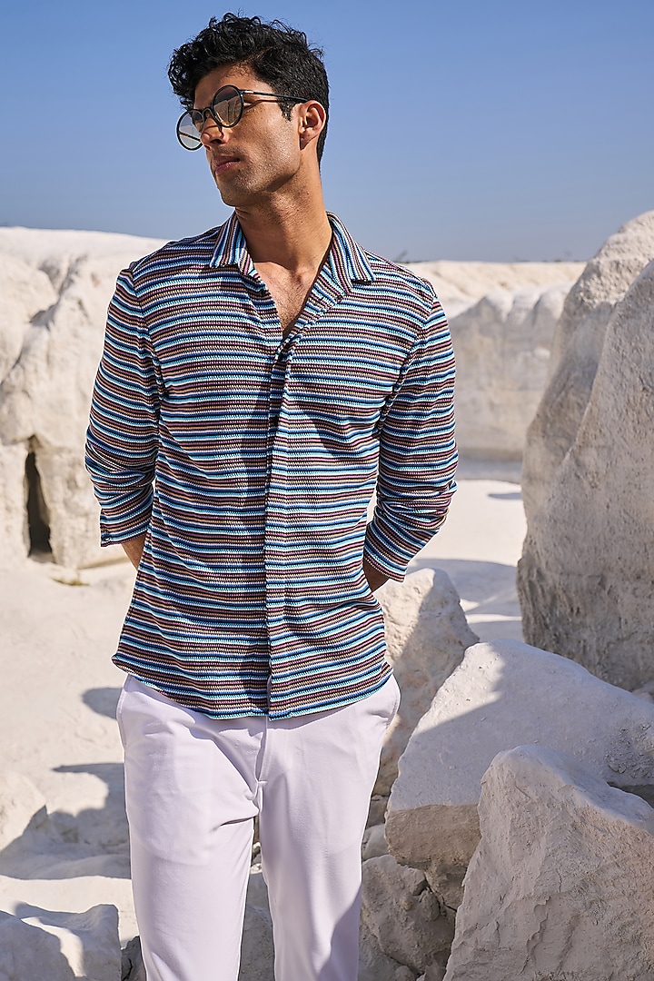 Multi-Colored Cotton Shirt by Dash and Dot Men