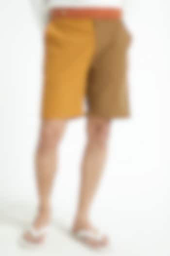 Khaki & Mustard Color Blocked Pants by Dash and Dot Men at Pernia's Pop Up Shop